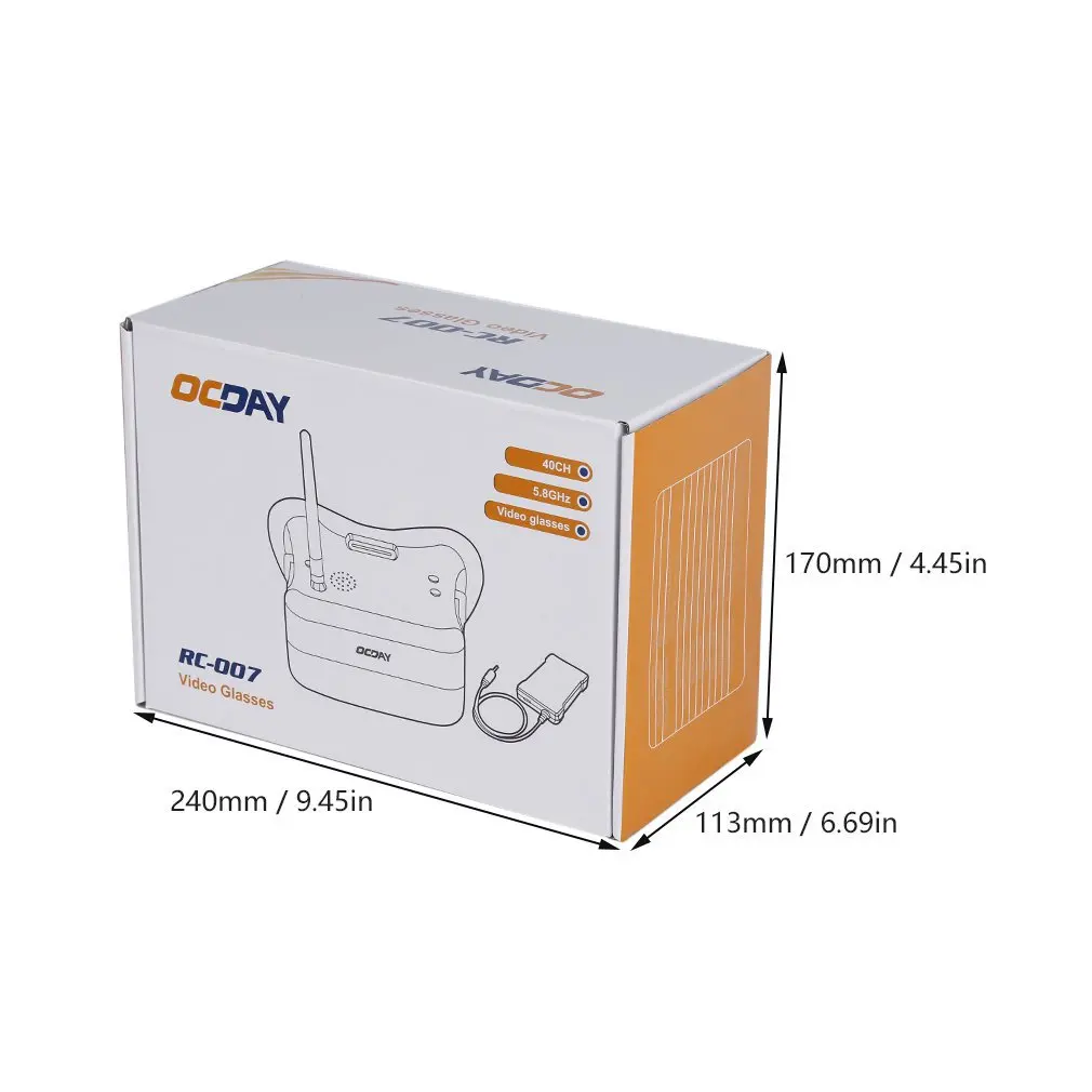 OCDAY 40CH FPV 5.8G 3dB HD FPV Goggles Video Glasses for 4.3 inch Screen 
OCDAY 40CH FPV 5.8G 3dB HD FPV Goggles Video Glasses for 4.3 inch Screen