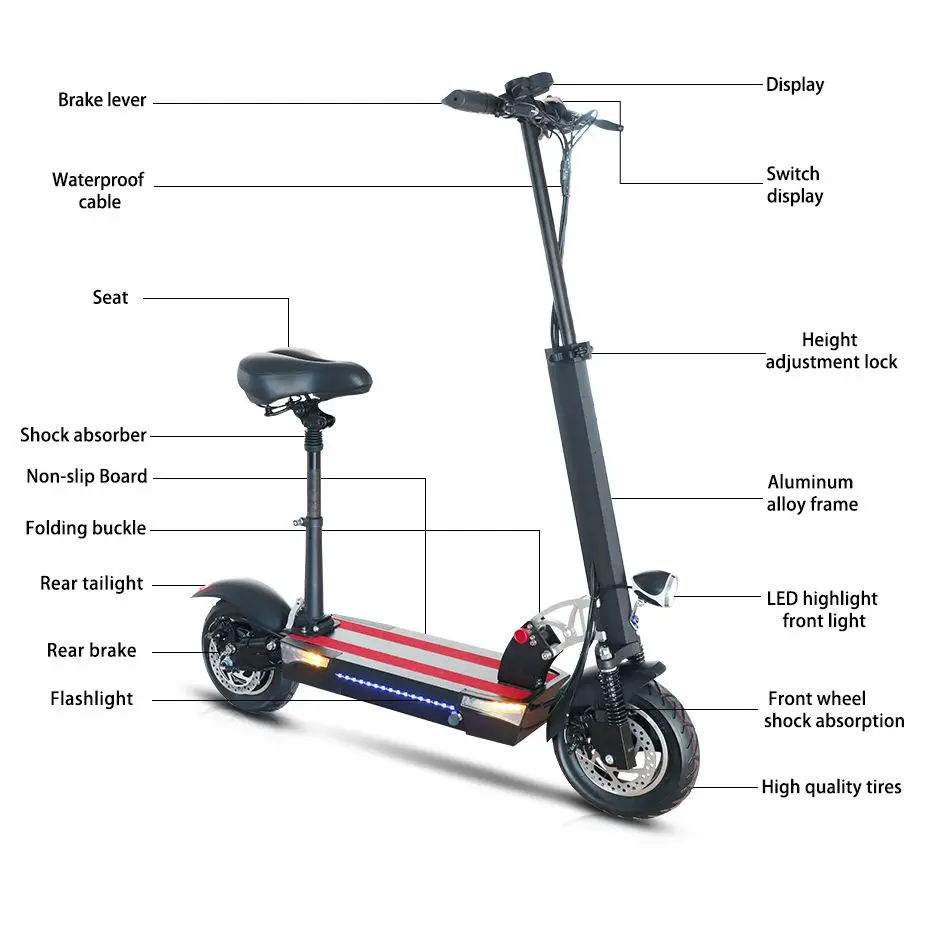 48V 26A lithium battery electric scooter over 100km high power 48V500W Folding electric bike electric skateboard kick e scooter
48V 26A lithium battery electric scooter over 100km high power 48V500W Folding electric bike electric skateboard kick e scooter