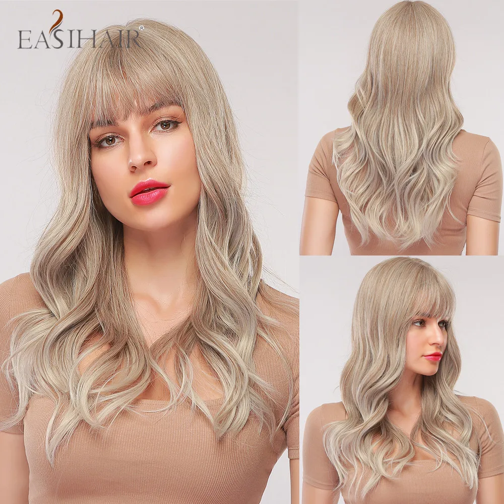 EASIHAIR Long Natural Wavy Ombre Dark Brown Wigs With Bangs Cosplay Heat Resistant Synthetic Hair Wigs for Women Afro Female
EASIHAIR Long Natural Wavy Ombre Dark Brown Wigs With Bangs Cosplay Heat Resistant Synthetic Hair Wigs for Women Afro Female