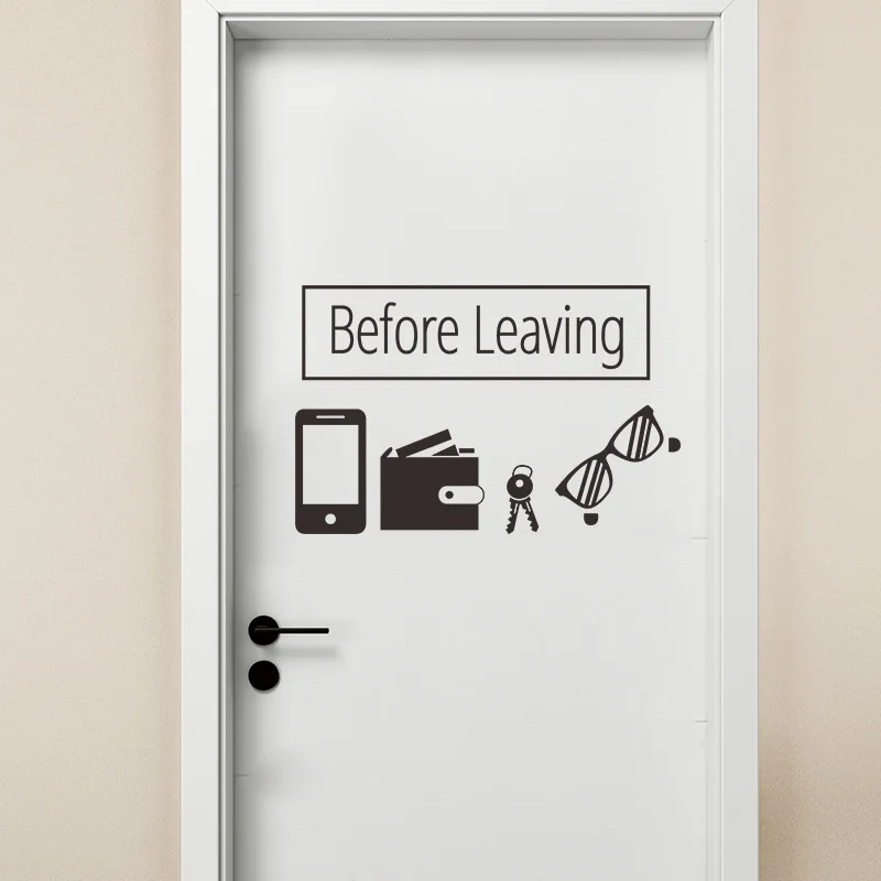 Go out reminder icon Mobile phone key wallet door porch home decoration wall sticker self adhesive wall bedroom decor
Go out reminder icon Mobile phone key wallet door porch home decoration wall sticker self adhesive wall bedroom decor