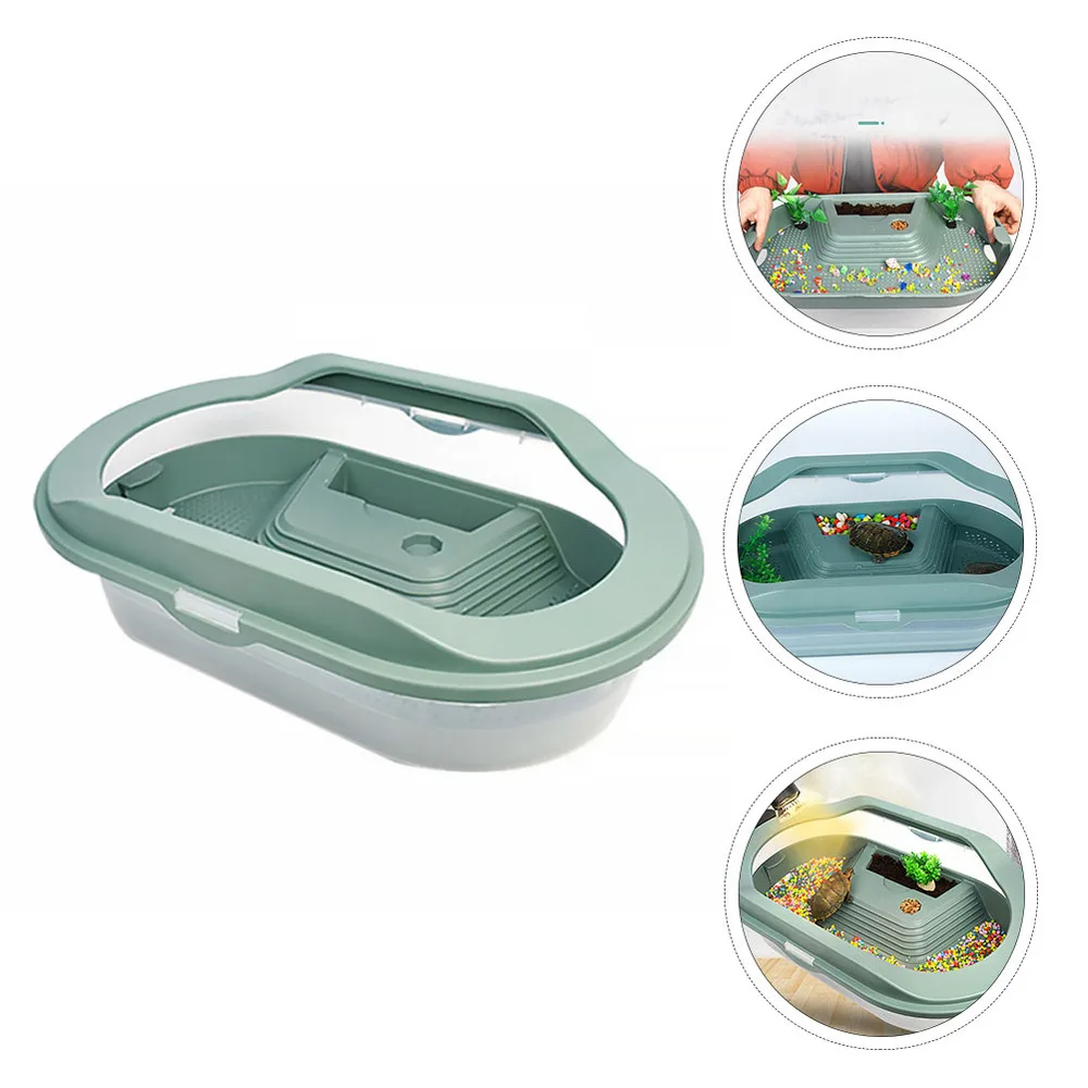 Turtle Tank Aquarium Reptile Habitat Tank with Platform and Swimming Area
Turtle Tank Aquarium Reptile Habitat Tank with Platform and Swimming Area