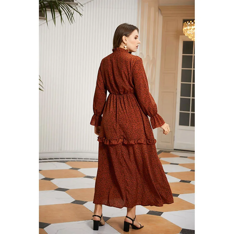 Spring New Fashion Polka Dot Dress Women Elegant Long Sleeves Ruffled Dress Plus Size XL-5XL Loose Orange Dresses Female LR1541
Spring New Fashion Polka Dot Dress Women Elegant Long Sleeves Ruffled Dress Plus Size XL-5XL Loose Orange Dresses Female LR1541