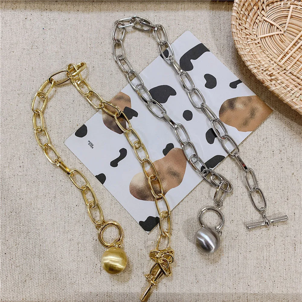 Trend Hip Hop Oval Thick Chain Metal Ball Pendant Necklace Bracelets for Men Women Girls Geometric Chic Party Jewelry Gifts
Trend Hip Hop Oval Thick Chain Metal Ball Pendant Necklace Bracelets for Men Women Girls Geometric Chic Party Jewelry Gifts