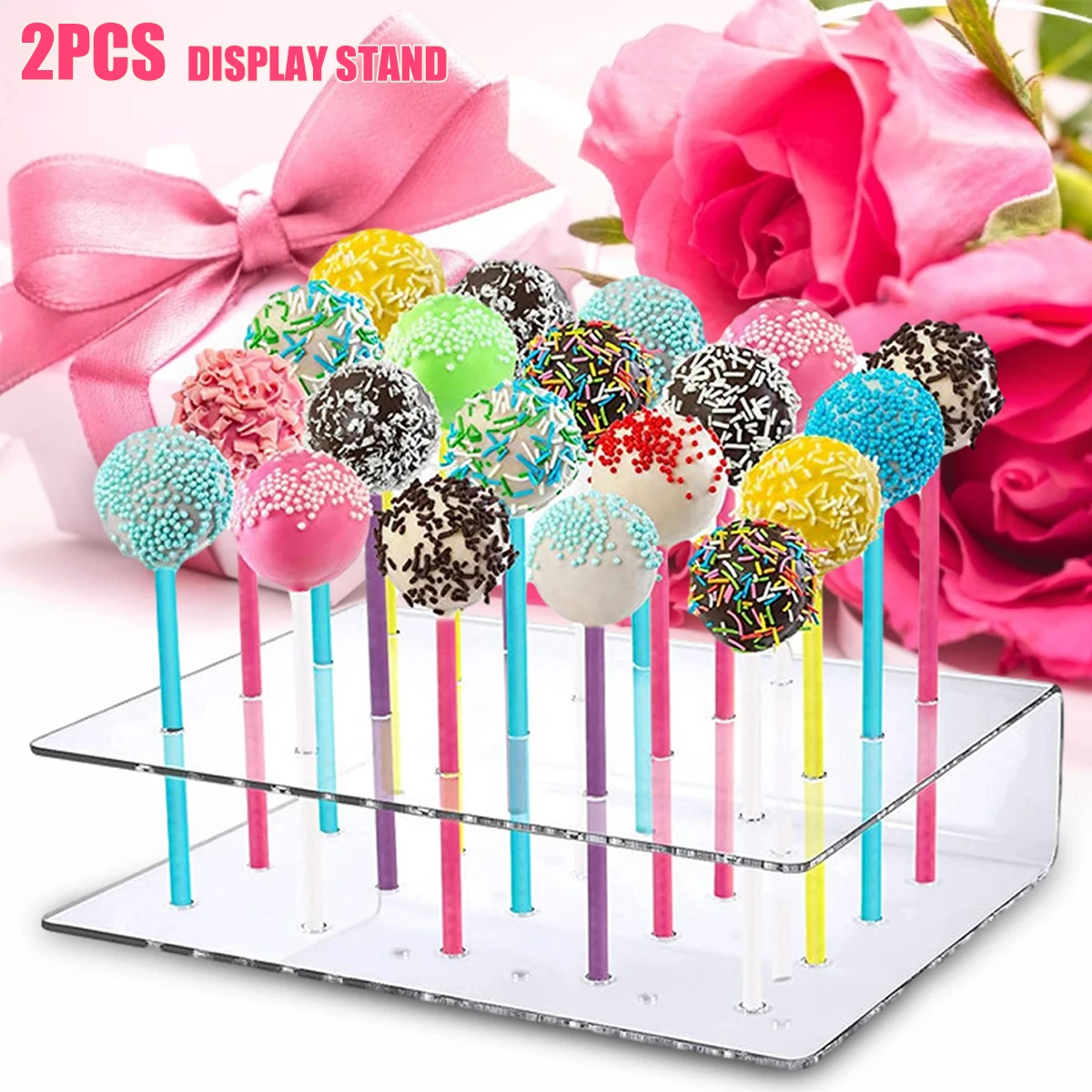 21 Holes Acrylic Transparent Lollipop Stand Kitchen Base Shelf Rectangular Decoration Display Holder Party Wedding Cake Tool
21 Holes Acrylic Transparent Lollipop Stand Kitchen Base Shelf Rectangular Decoration Display Holder Party Wedding Cake Tool