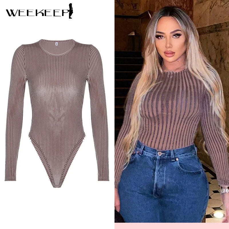 Weekeep Autumn Velvet Bodysuits Women Long Sleeve Striped Streetwear Body Jumpers Harajuku Brown Party Club Short Rompers Ladies
Weekeep Autumn Velvet Bodysuits Women Long Sleeve Striped Streetwear Body Jumpers Harajuku Brown Party Club Short Rompers Ladies