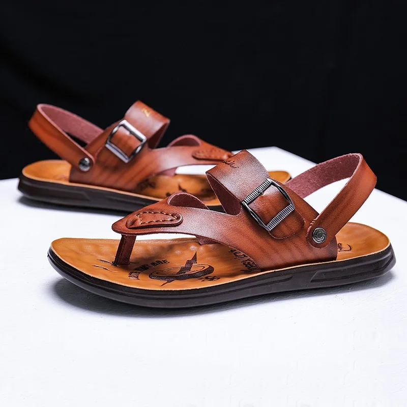 New Men Sandals Summer Fashion beach sandals Genuine Leather Sandals Soft-Slip Anti-slip Shoes Flip-Flops zapatos para hombre
New Men Sandals Summer Fashion beach sandals Genuine Leather Sandals Soft-Slip Anti-slip Shoes Flip-Flops zapatos para hombre