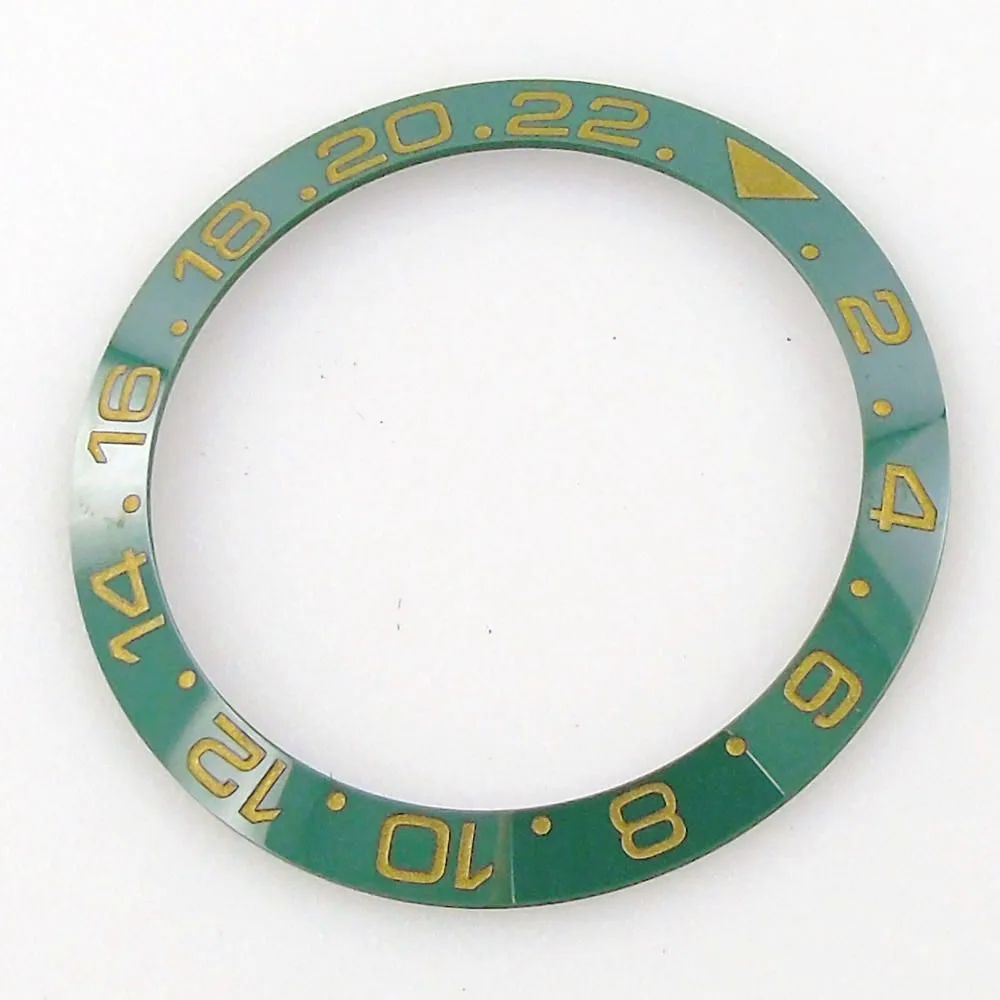 Sloping Ceramic Green Watch Bezel Ring Insert Yellow Marks 38mm*30.6mm Fit for 40mm GMT Function Men's Watch Case
Sloping Ceramic Green Watch Bezel Ring Insert Yellow Marks 38mm*30.6mm Fit for 40mm GMT Function Men's Watch Case