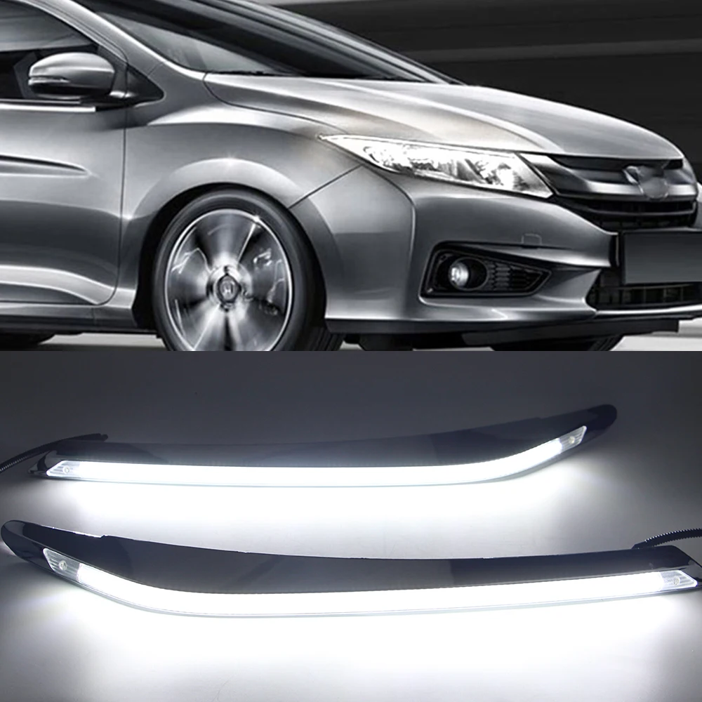 Автомобильная проблесковая 1 пара светодиодные фары для Honda City Grace 2015 2018 дневные