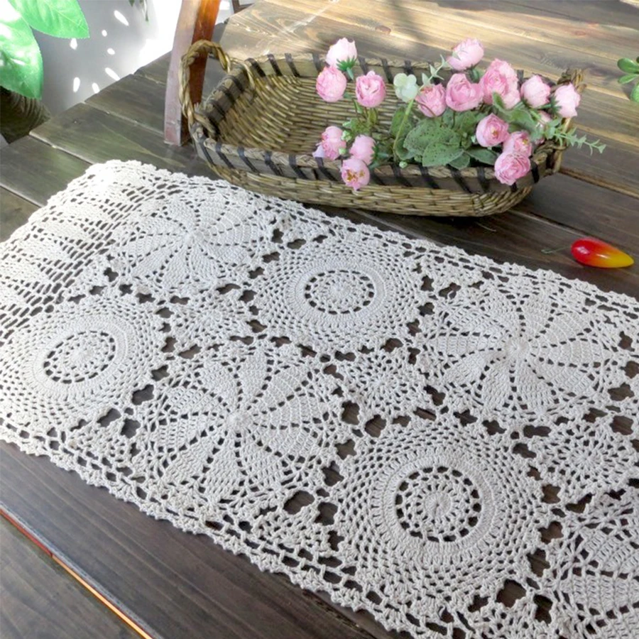Cotton Tablecloth Handmade Crocheted Table Runner Used for Decoration Curtain Table 1PCS/lot
Cotton Tablecloth Handmade Crocheted Table Runner Used for Decoration Curtain Table 1PCS/lot
