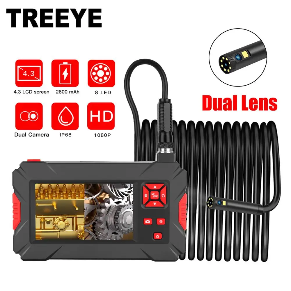 P30 Dual Camera Lens HD1080P 8MM Lens 4.3inch Screen inspection endoscope hard snake cable 2600mah IP68 waterproof borescope
P30 Dual Camera Lens HD1080P 8MM Lens 4.3inch Screen inspection endoscope hard snake cable 2600mah IP68 waterproof borescope