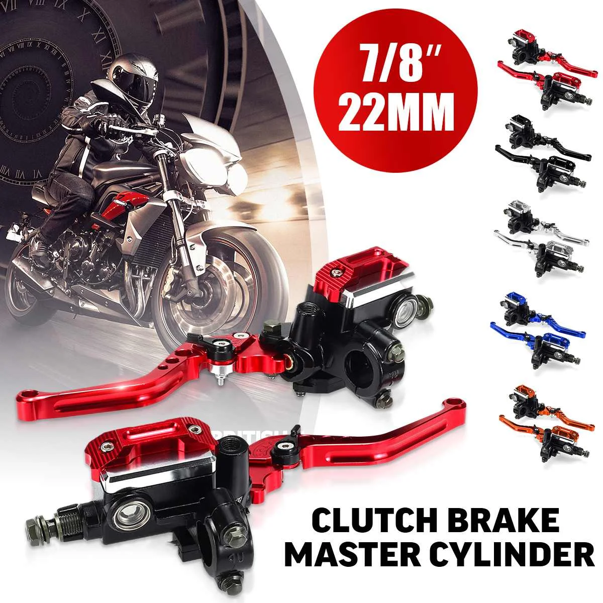 7/8" 22mm Universal Motorcycle Hydraulic Brake Pump Clutch Lever Master Cylinder Reservoir For 50cc-300cc Sport Bike Street Bike
7/8" 22mm Universal Motorcycle Hydraulic Brake Pump Clutch Lever Master Cylinder Reservoir For 50cc-300cc Sport Bike Street Bike