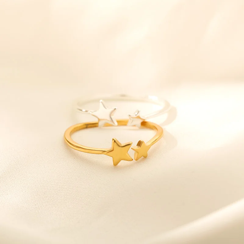 Adjustable Star Couple Ring Creative Gold Stainless Steel Ring Finger Cute Birthday Jewelry Accessories 2021 Anillos Bague Femme
Adjustable Star Couple Ring Creative Gold Stainless Steel Ring Finger Cute Birthday Jewelry Accessories 2021 Anillos Bague Femme