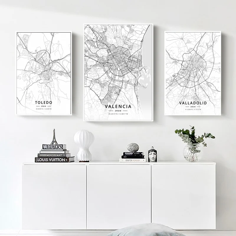 Toledo,Valencia,Valladolid,Vigo,Zaragoza,Modern Spain City Map Poster Canvas Wall Art Print Home Decor
Toledo,Valencia,Valladolid,Vigo,Zaragoza,Modern Spain City Map Poster Canvas Wall Art Print Home Decor