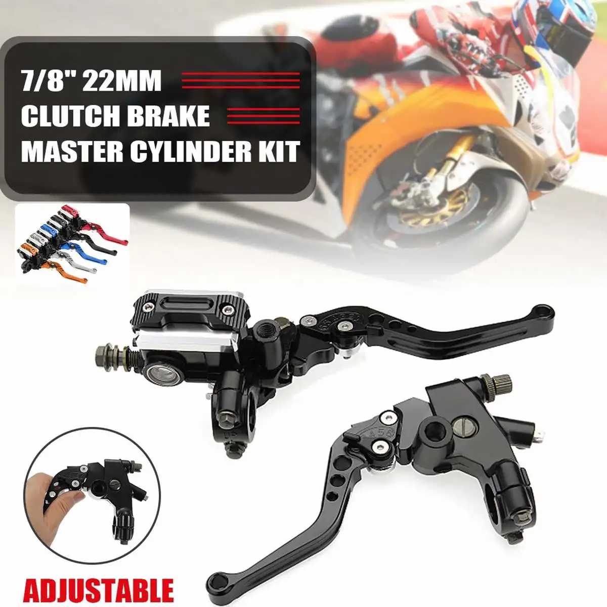 22cm 7/8 Motorcycle Master Cylinder Levers Hydraulic Brake Pump Clutch Handles Handlebar Lever Reservoir Set For HONDA for Yamah
22cm 7/8 Motorcycle Master Cylinder Levers Hydraulic Brake Pump Clutch Handles Handlebar Lever Reservoir Set For HONDA for Yamah