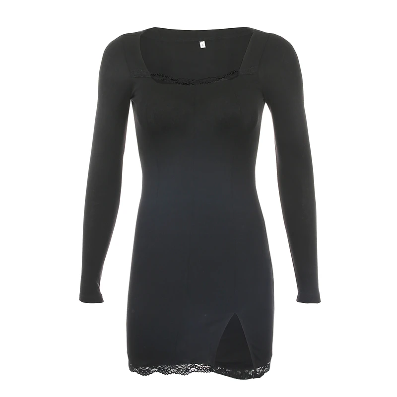 Women Fashion Sexy Lace bodycon Long Sleeve White Dress Hip Package Mini Party Club Low Chest Black Dress Women Clothing J40
Women Fashion Sexy Lace bodycon Long Sleeve White Dress Hip Package Mini Party Club Low Chest Black Dress Women Clothing J40