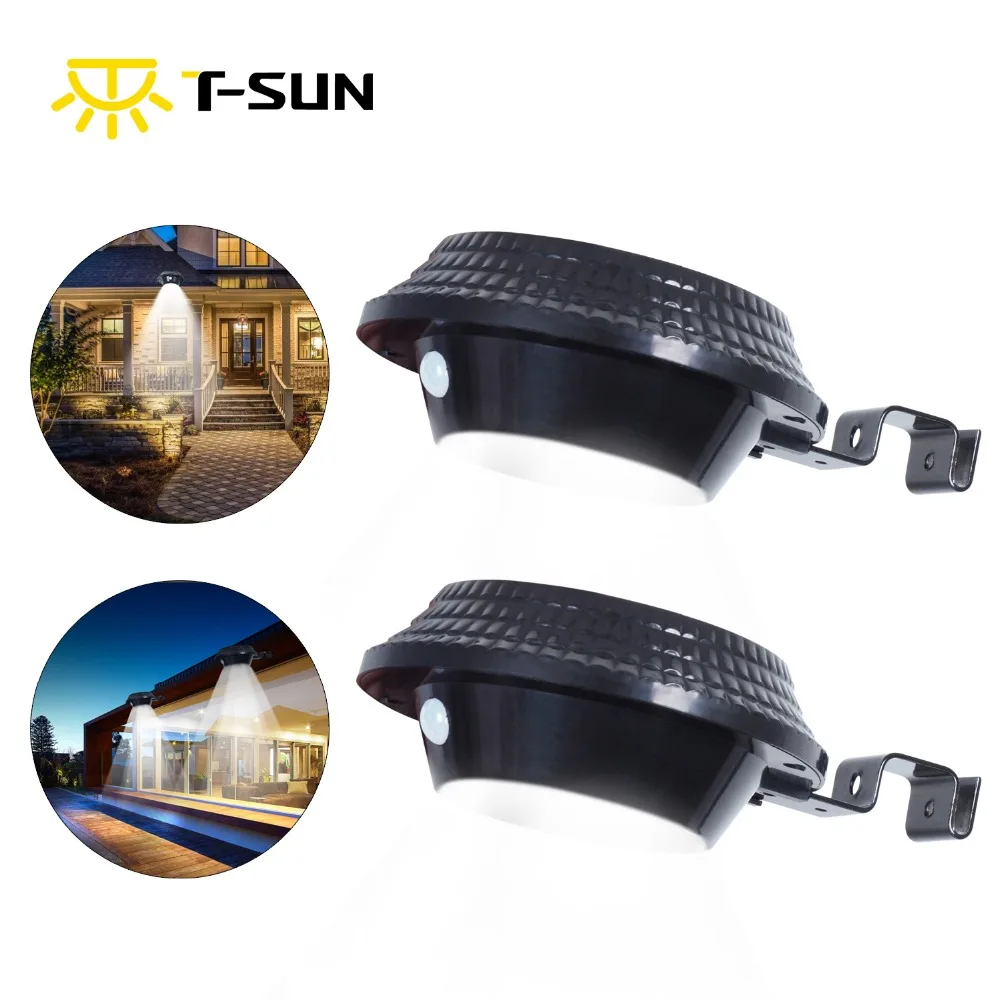 T-Sun 12 LEDS Solar Wall Light PIR Motion Sensor IP65 Waterproof Lamps Round Outdoor Lights For Garden Decoration | Лампы и освещение