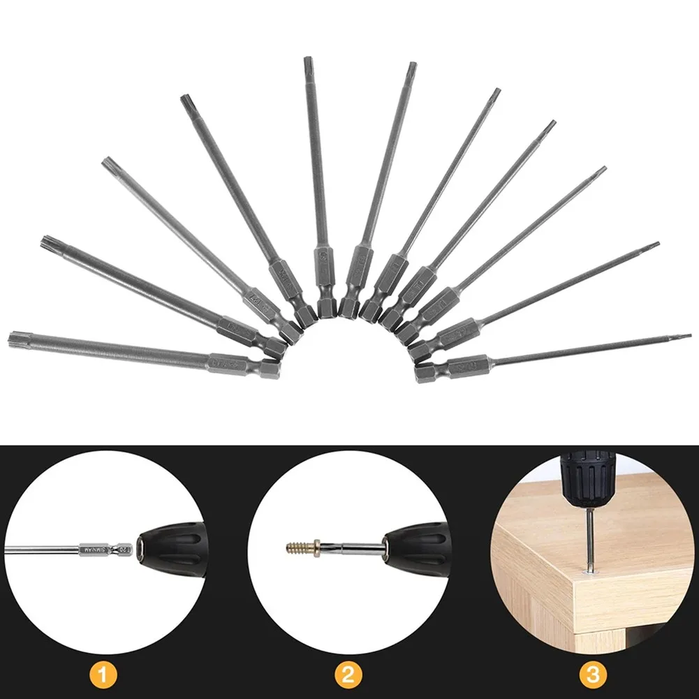 11pcs 150mm Length 1/4 Inch Hexagon Socket Handle T6-T40 Magnetic Torx Electric Screwdriver Head With Hole
11pcs 150mm Length 1/4 Inch Hexagon Socket Handle T6-T40 Magnetic Torx Electric Screwdriver Head With Hole