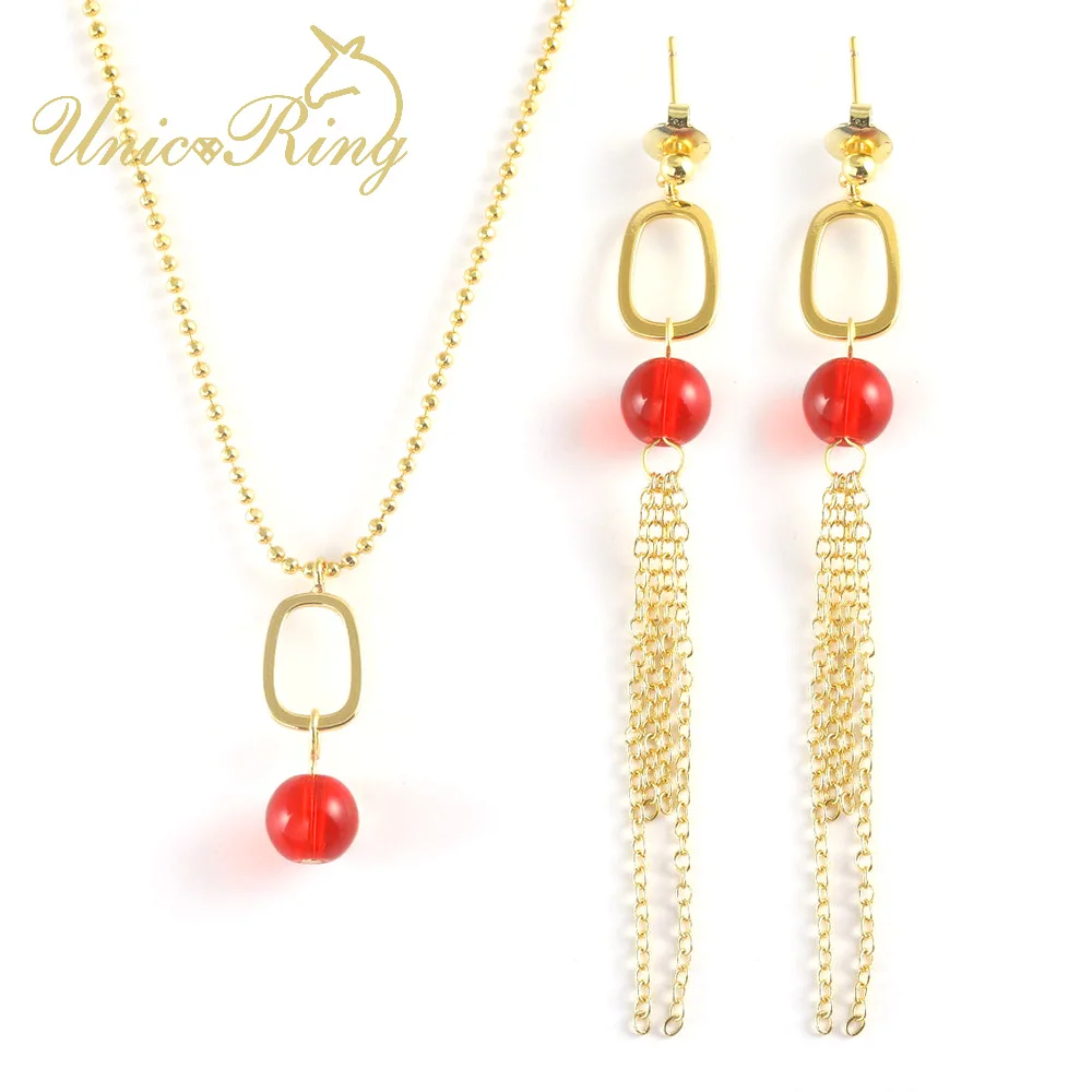 Red Ball Chain Tassel Fringe Earring Dangle Oval Ring Drop Necklace Pendant Set Yellow Gold Plating Exotic Bohemian Vintage
Red Ball Chain Tassel Fringe Earring Dangle Oval Ring Drop Necklace Pendant Set Yellow Gold Plating Exotic Bohemian Vintage