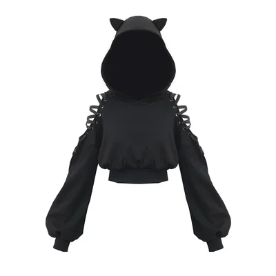 Ruibbit New Autumn Winter Women Punk Gothic Girls Black Velvet Hoodies Hollow Out Long Sleeve Hooded Sweatshirt Casual Pullover
Ruibbit New Autumn Winter Women Punk Gothic Girls Black Velvet Hoodies Hollow Out Long Sleeve Hooded Sweatshirt Casual Pullover