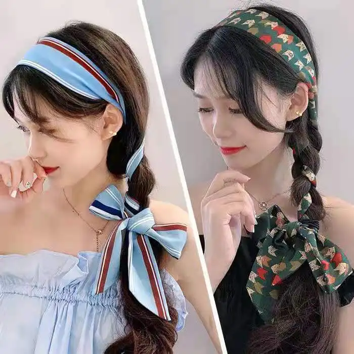 Women's Headband Sweet Print Bow Ribbons Hair Braiding Versatile Decorative Linear Silk Scarves Headwear Accessories Wholesale
Women's Headband Sweet Print Bow Ribbons Hair Braiding Versatile Decorative Linear Silk Scarves Headwear Accessories Wholesale