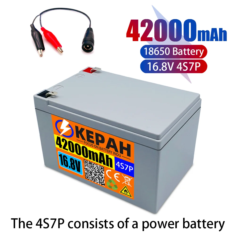 16.8V Battery,42Ah 4S7P 14.8V,16,8V,Suitable for 16.8V equipment, high-power Lithium-ion inverter, tourist car solar cell
16.8V Battery,42Ah 4S7P 14.8V,16,8V,Suitable for 16.8V equipment, high-power Lithium-ion inverter, tourist car solar cell