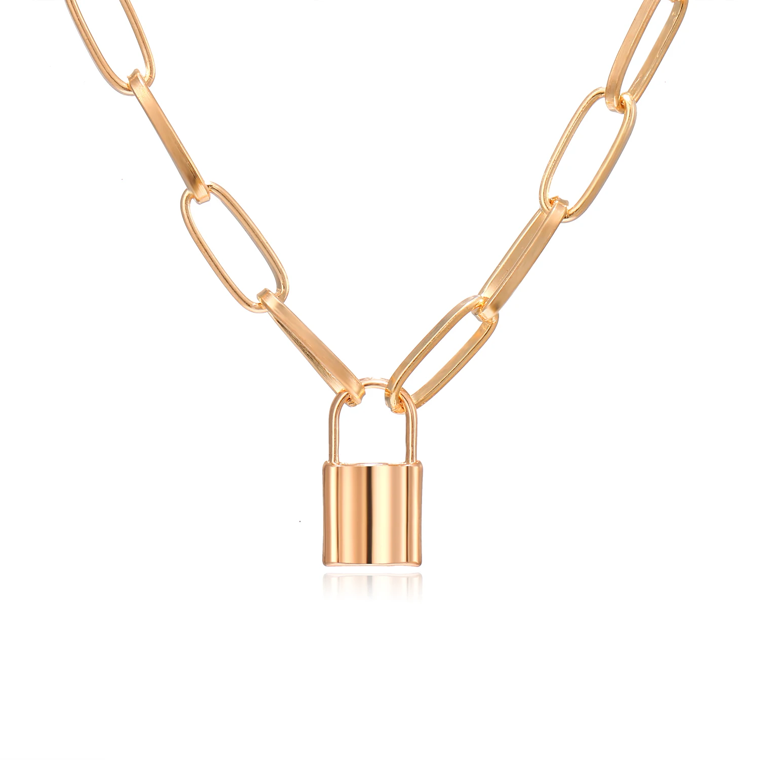 UMKA Lock Decoration Metal Chain For Women Fashion Simple Gold Color Stainless Steel Long Choker Clavicle Necklace 2021
UMKA Lock Decoration Metal Chain For Women Fashion Simple Gold Color Stainless Steel Long Choker Clavicle Necklace 2021