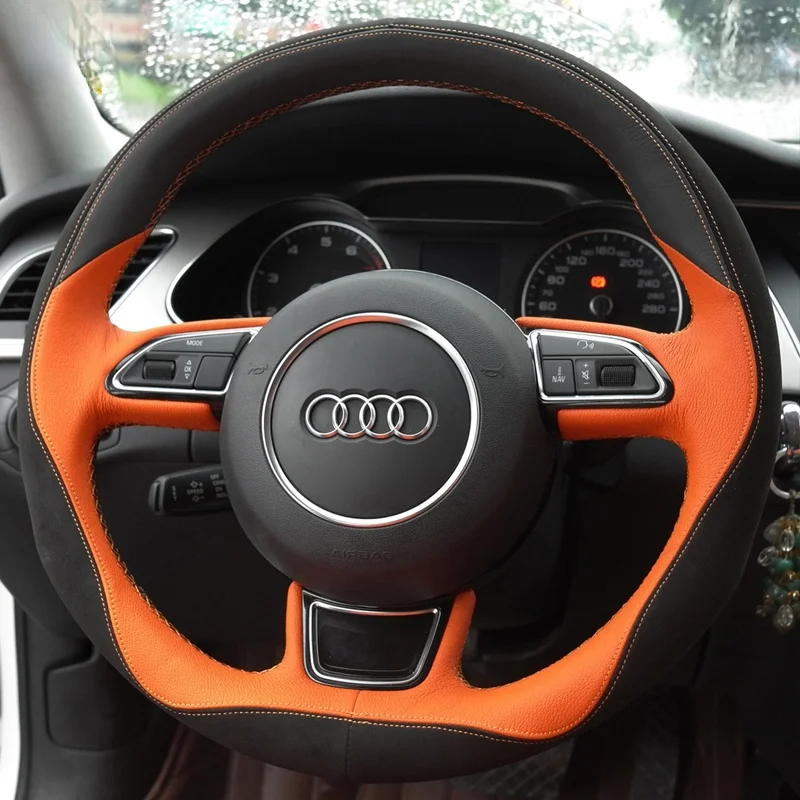 DIY hand-sewn leather steering wheel cover fit for Audi A4L A3 A6L Q3 Q5L Q2L Q7
DIY hand-sewn leather steering wheel cover fit for Audi A4L A3 A6L Q3 Q5L Q2L Q7