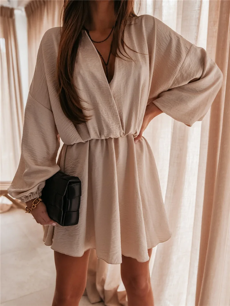 Women's Dress 2022 Summer Casual Loose Sexy High Waist Deep V Neck Black Long Sleeve Beach Party Dresses Fashion Street Women 
Women's Dress 2022 Summer Casual Loose Sexy High Waist Deep V Neck Black Long Sleeve Beach Party Dresses Fashion Street Women