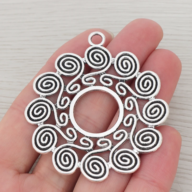 3 x Tibetan Silver Large Spiral Vortex Charms Pendants Hollow Open for Necklace Jewlery Making Findings 60x55mm
3 x Tibetan Silver Large Spiral Vortex Charms Pendants Hollow Open for Necklace Jewlery Making Findings 60x55mm
