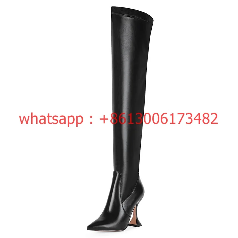 Large size high heel stretch woman over knee boots side zipper over the knee pointed toe knight boots women
Large size high heel stretch woman over knee boots side zipper over the knee pointed toe knight boots women