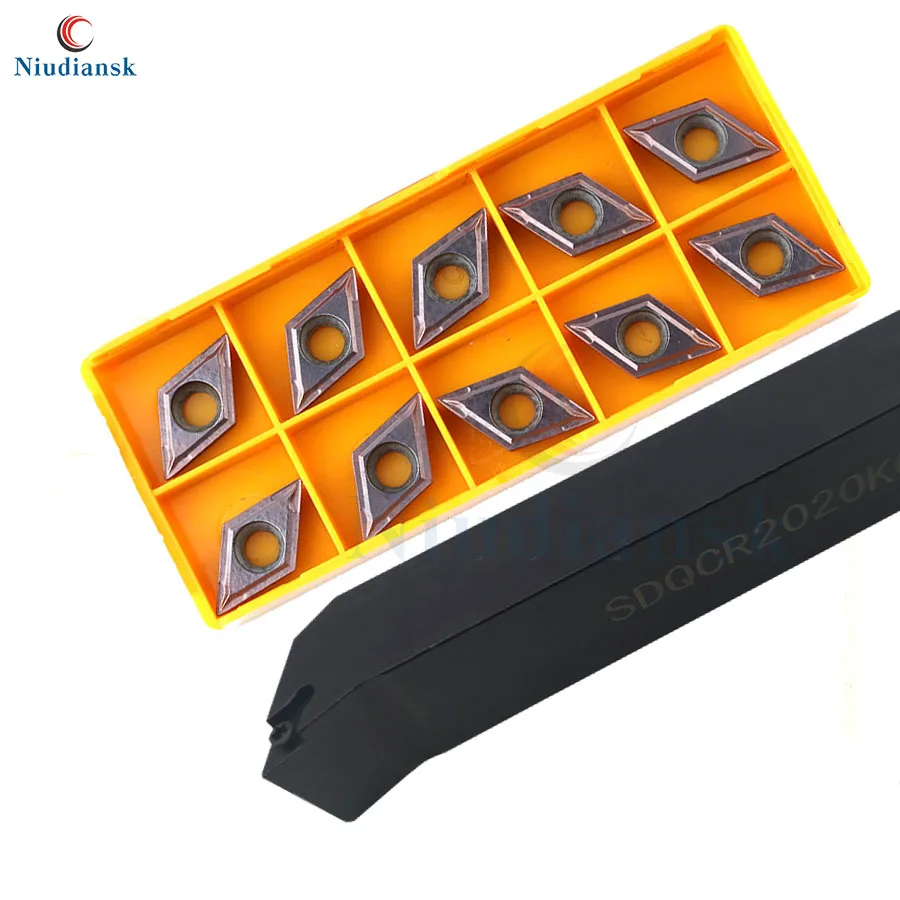SDQCR1616H11 SDQCR1212H11 External Turning Tool Holder SDQCR2020K11 SDQCR2525M11 CNC Lathe Tools +10pcs DCMT11T3 Carbide Inserts
SDQCR1616H11 SDQCR1212H11 External Turning Tool Holder SDQCR2020K11 SDQCR2525M11 CNC Lathe Tools +10pcs DCMT11T3 Carbide Inserts