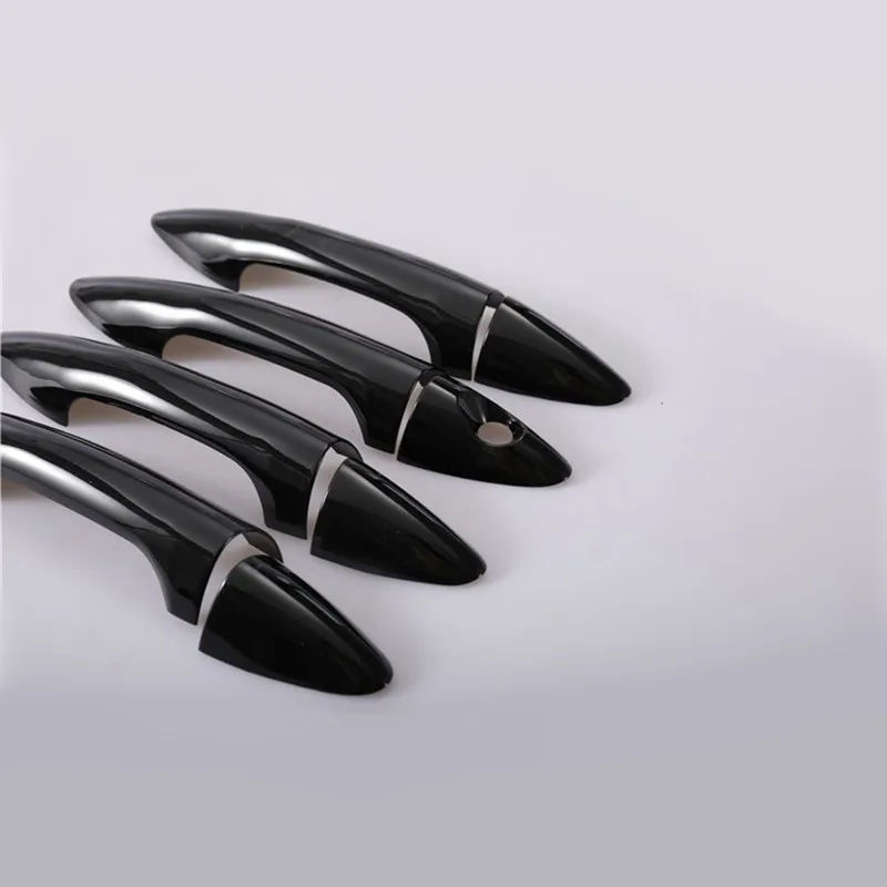

Glossy Black Exterior Car Door Handle Cover Bowls Moulding Trim for Hyundai Verna 2010-2016 Styling