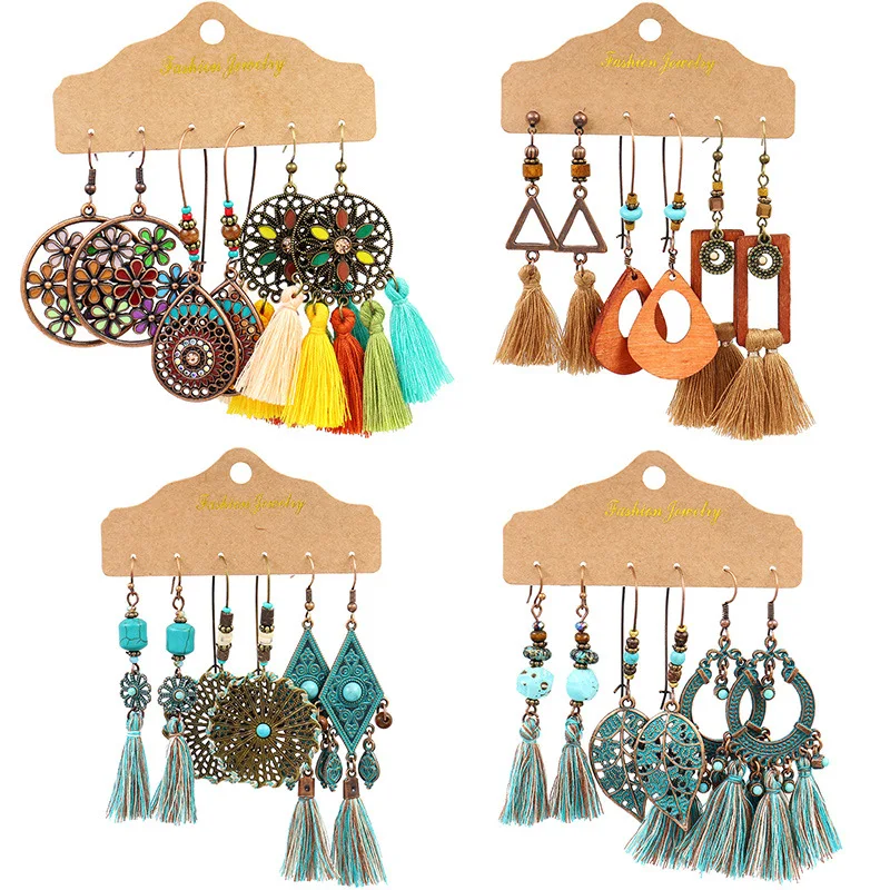 Indian Jewelry Vintage Women Ethnic Big Round Geometric Water Drop Earrings Set Handmade Gypsy Fringed Tassel Earring Orecchini
Indian Jewelry Vintage Women Ethnic Big Round Geometric Water Drop Earrings Set Handmade Gypsy Fringed Tassel Earring Orecchini
