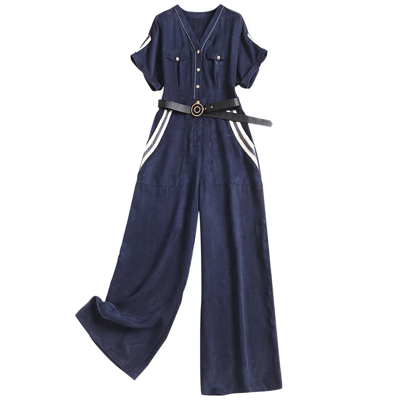 Rompers Womens Jumpsuit Elegant Solid V Neck Short Sleeve Belted Bodysuit Wide Leg One Piece Overall Womens Clothing
Rompers Womens Jumpsuit Elegant Solid V Neck Short Sleeve Belted Bodysuit Wide Leg One Piece Overall Womens Clothing