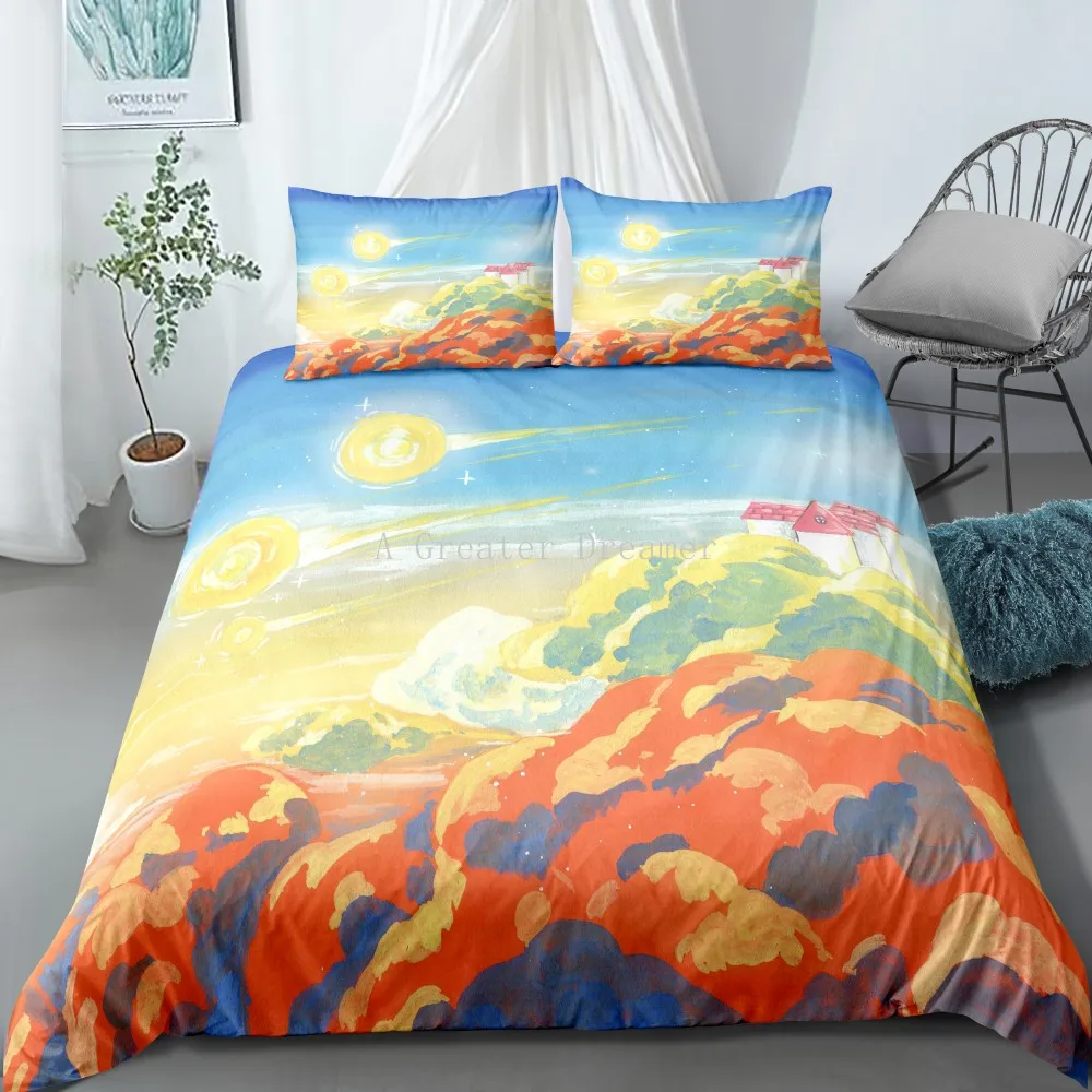 3D Printing Color Painting Bedding Set Design Landscape Duvet Cover With Pillowcase For Adults Quilt Cover Fashion Bed Linnes
3D Printing Color Painting Bedding Set Design Landscape Duvet Cover With Pillowcase For Adults Quilt Cover Fashion Bed Linnes