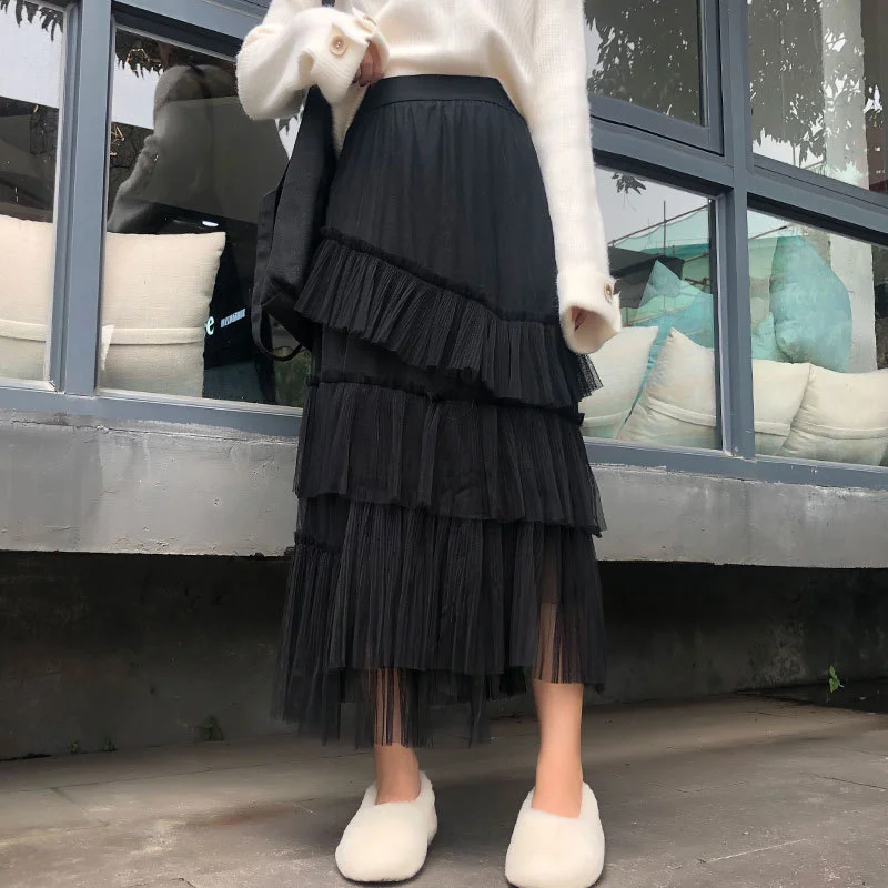2020 Women Vintage Pleated Midi Long Skirt Female Korean Casual High Waist A Line Chiffon Mesh Skirts Faldas Women Skirt
2020 Women Vintage Pleated Midi Long Skirt Female Korean Casual High Waist A Line Chiffon Mesh Skirts Faldas Women Skirt