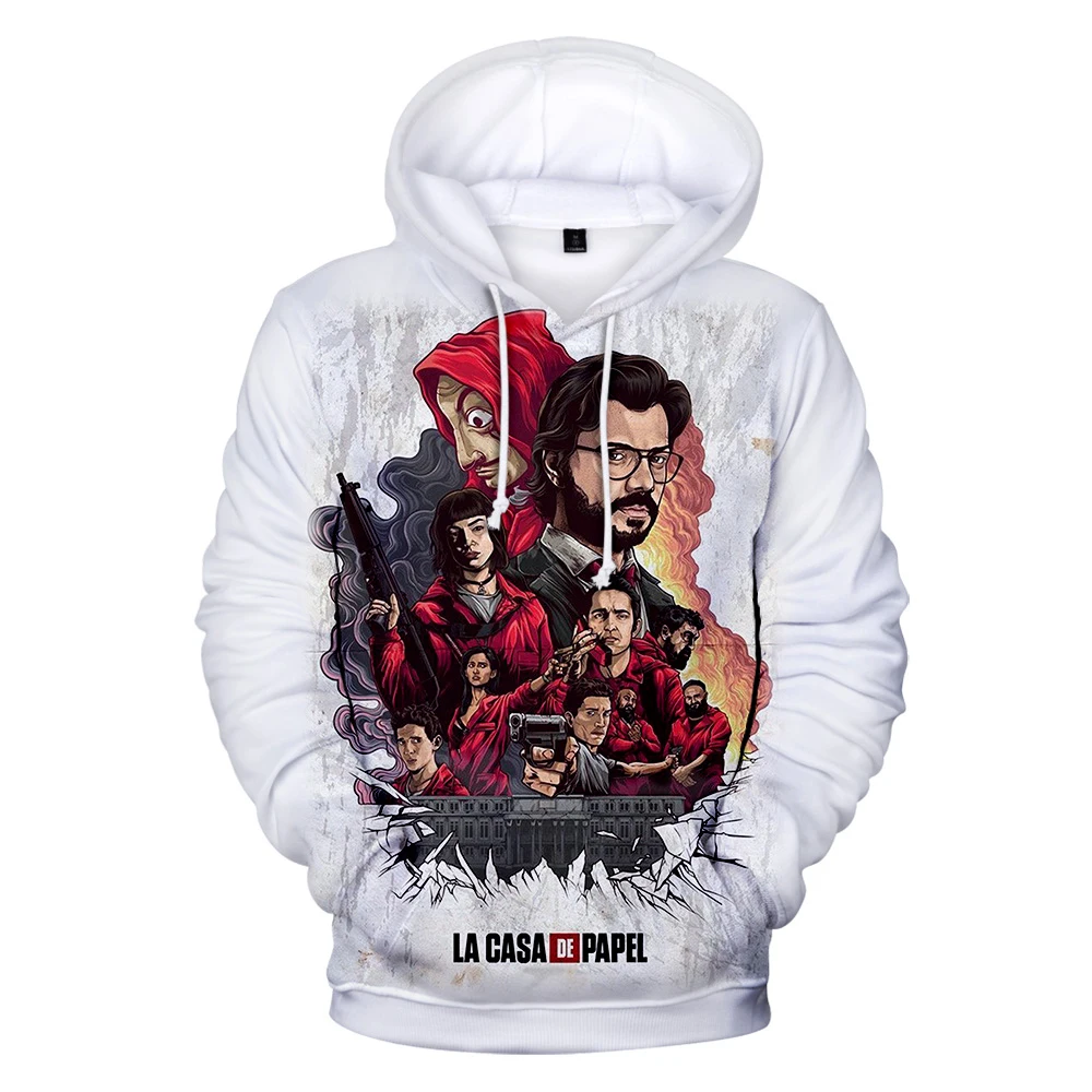 La Casa De Pape Hooded Sweatshirt Men Winter Money Robbery 3D Paper House Hip Hop Hoodies Unisex Casual Streetwear Sportswear
La Casa De Pape Hooded Sweatshirt Men Winter Money Robbery 3D Paper House Hip Hop Hoodies Unisex Casual Streetwear Sportswear