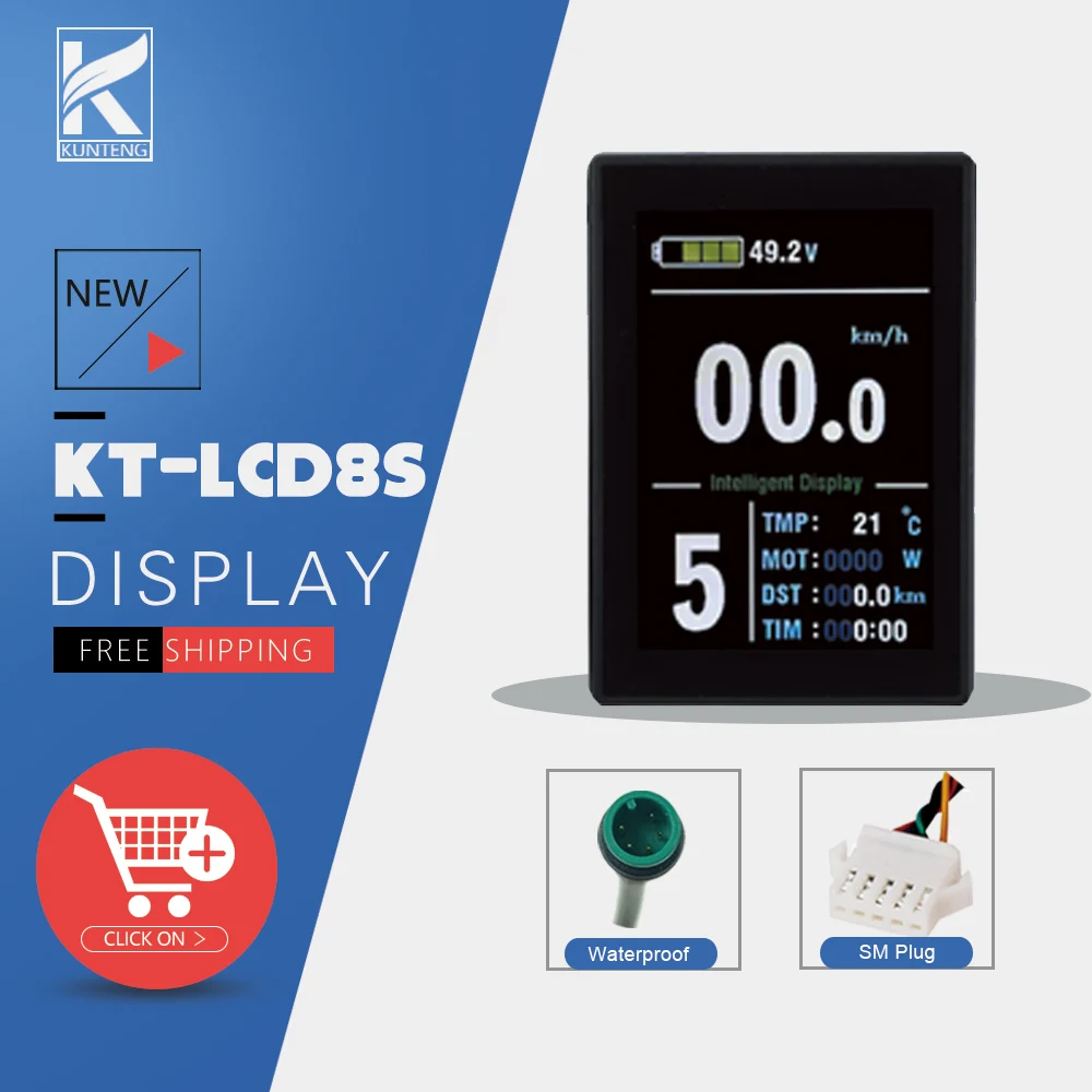 Electric Bicycle KT-LCD8S Display Colourful LCD Display SM/Waterproof Plug Accessories For Kunteng Ebike Conversion Kit
Electric Bicycle KT-LCD8S Display Colourful LCD Display SM/Waterproof Plug Accessories For Kunteng Ebike Conversion Kit