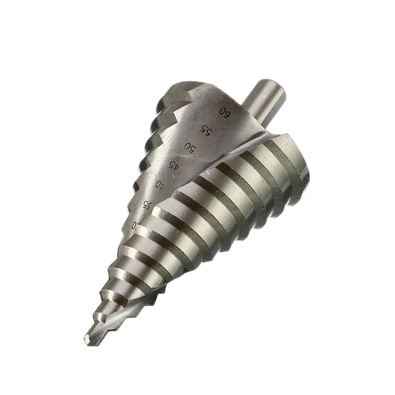 6-60MM HSS 4241 Spiral Flute Step Drill Bit 12 Steps 13mm Shank Increment Steel Step Cone Drill Bit Hole Cutting Drilling Twist
6-60MM HSS 4241 Spiral Flute Step Drill Bit 12 Steps 13mm Shank Increment Steel Step Cone Drill Bit Hole Cutting Drilling Twist