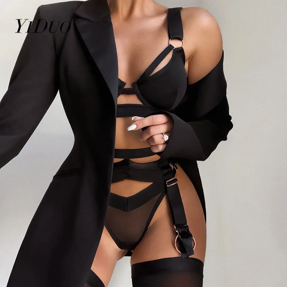 Комплект нижнего белья YiDuo Goth, сексуальное нижнее белье, чувственное Сетчатое белье, Женский комплект из 3 предметов с подвязками, черный бюс...
Комплект нижнего белья YiDuo Goth, сексуальное нижнее белье, чувственное Сетчатое белье, Женский комплект из 3 предметов с подвязками, черный бюс...