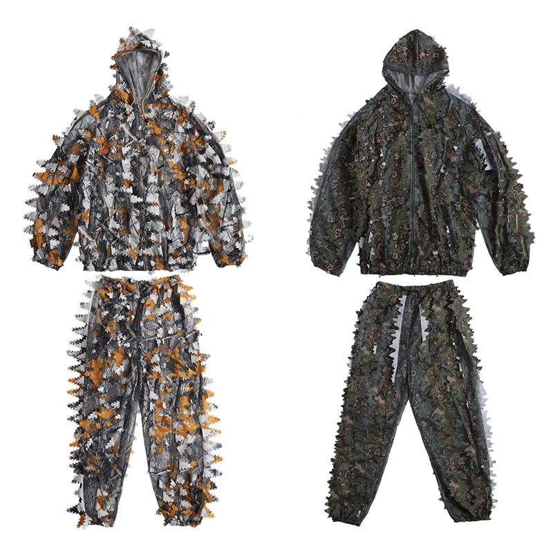Уличный костюм Ghillie, камуфляжная одежда, Женская тренировочная одежда с листьями, охотничий костюм, брюки, куртка с капюшоном для взрослых
Уличный костюм Ghillie, камуфляжная одежда, Женская тренировочная одежда с листьями, охотничий костюм, брюки, куртка с капюшоном для взрослых