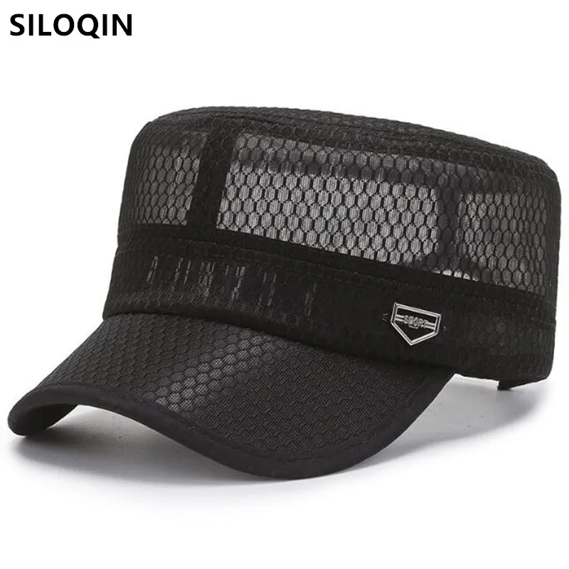 SILOQIN Snapback Cap New Summer Men's Breathable Military Hats Mesh Cap Men Flat Cap Adjustable Size Navy Hat Casual Sports Caps
SILOQIN Snapback Cap New Summer Men's Breathable Military Hats Mesh Cap Men Flat Cap Adjustable Size Navy Hat Casual Sports Caps