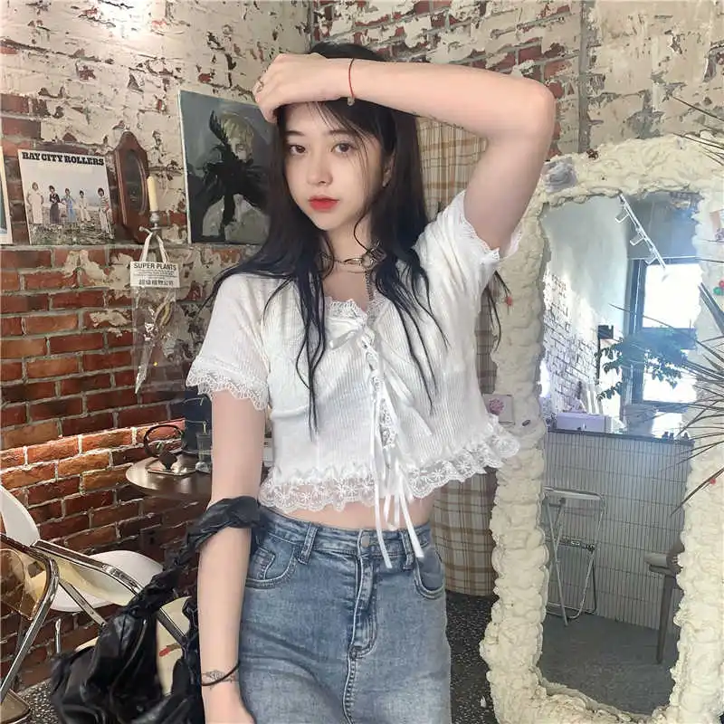 Real Shot Cost-Effective ~ Niche Stitching Lace Top for Women 
Real Shot Cost-Effective ~ Niche Stitching Lace Top for Women