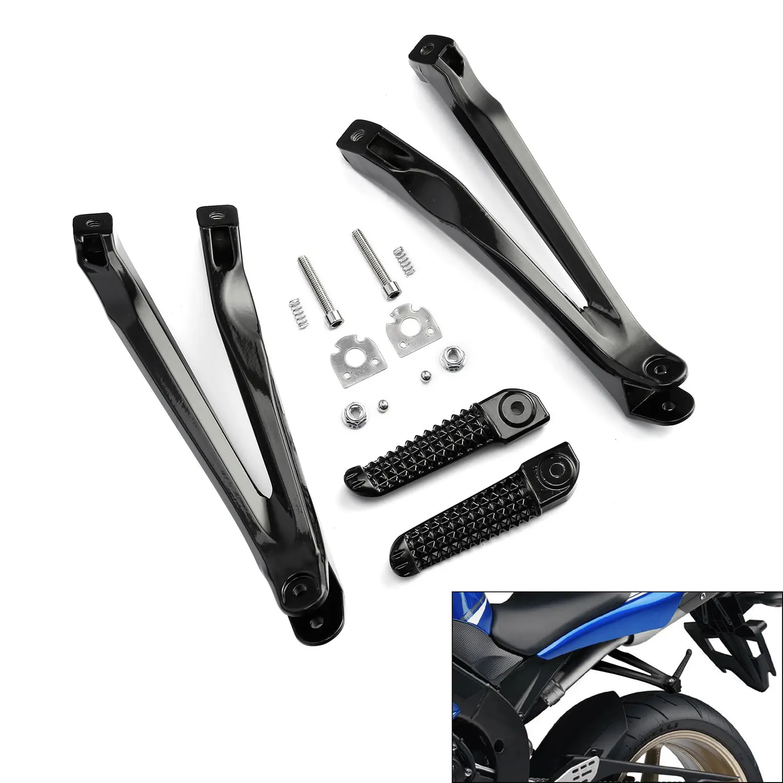 Мотоцикл Задняя подножка подножки Кронштейн Набор для Yamaha YZF R1 YZFR1 2004-2008 2005 06 07 |