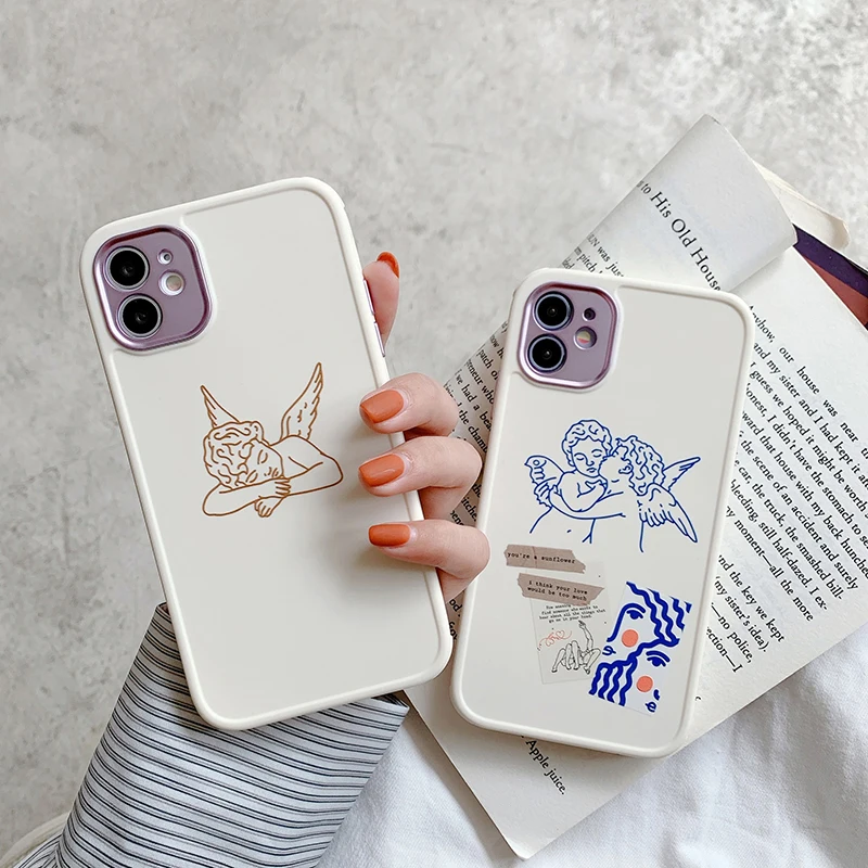 Cute Angel Art Phone Case For iPhone 12 Mini 11 Pro Max X Xs Xr 7 8 Puls SE 2020 Fashion Cupid Plating Hole Soft Silicone Cover
Cute Angel Art Phone Case For iPhone 12 Mini 11 Pro Max X Xs Xr 7 8 Puls SE 2020 Fashion Cupid Plating Hole Soft Silicone Cover