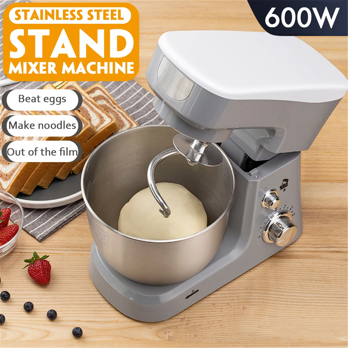 600W 6-speed 3.5L Stainless Steel Bowl Kitchen Food Stand Mixer Cream Egg Whisk Blender Cake Dough Bread Maker Machine 220V
600W 6-speed 3.5L Stainless Steel Bowl Kitchen Food Stand Mixer Cream Egg Whisk Blender Cake Dough Bread Maker Machine 220V