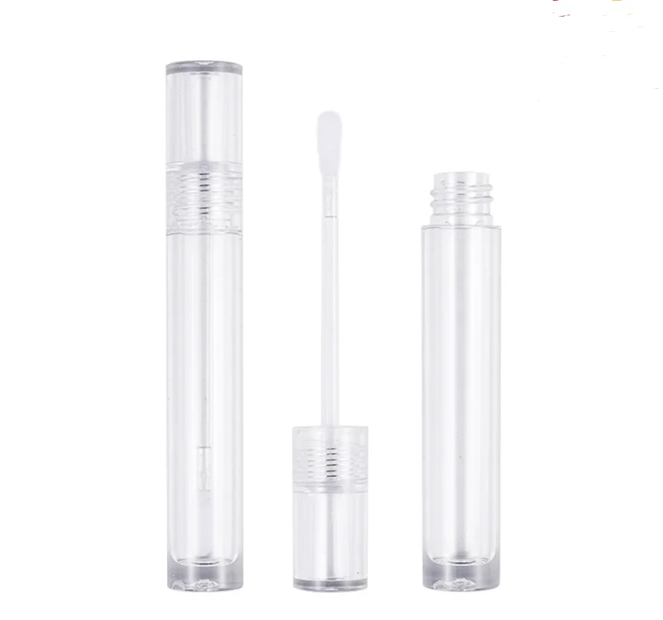 

50PC/LOT 4ml Empty Transparent Lipgloss Containers Tubes Round Clear Cosmetic Lipgloss Tube Packaging Lip Gloss Tubes with Wand