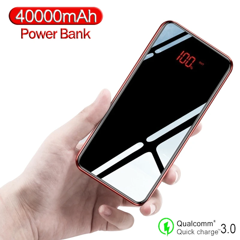 40000mAh USB mirror screen digital display Type-c port mobile power portable charging external battery charger for iPhone Xiaomi
40000mAh USB mirror screen digital display Type-c port mobile power portable charging external battery charger for iPhone Xiaomi