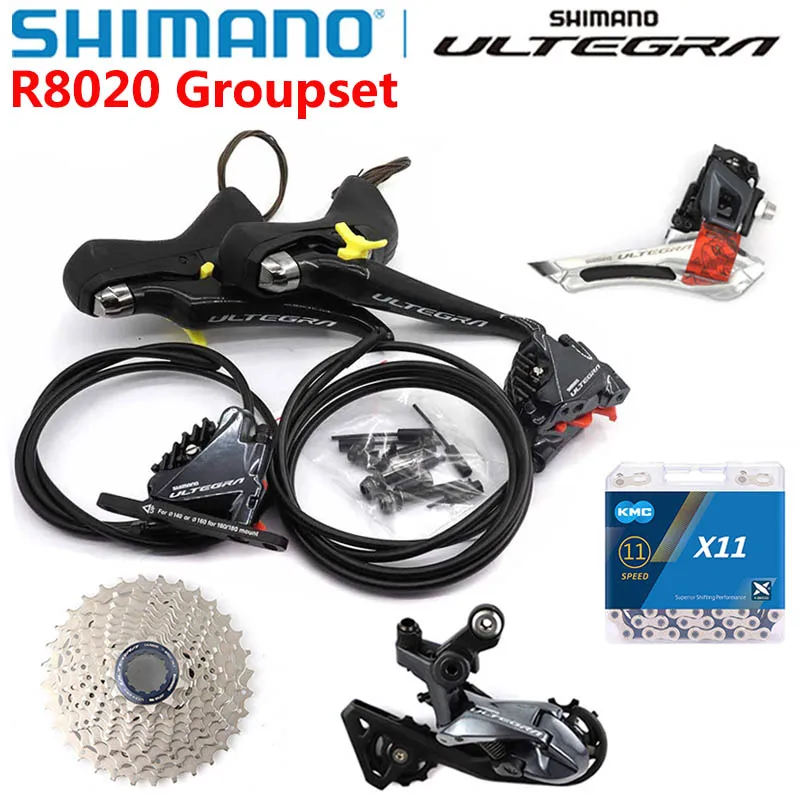 Shimano Ultegra R8020 2 x 11 Speed Hydraulic Disc Brake Groupset Derailleurs ROAD Bicycle R8070 Flat Mount caliper
Shimano Ultegra R8020 2 x 11 Speed Hydraulic Disc Brake Groupset Derailleurs ROAD Bicycle R8070 Flat Mount caliper