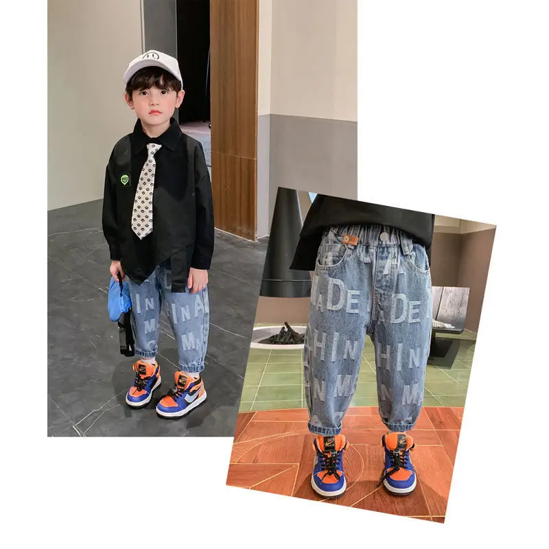 Boys Pants Baby Big Boys Denim Children's Loose Long Pants 2021 Spring and Autumn New Casual Pants
Boys Pants Baby Big Boys Denim Children's Loose Long Pants 2021 Spring and Autumn New Casual Pants